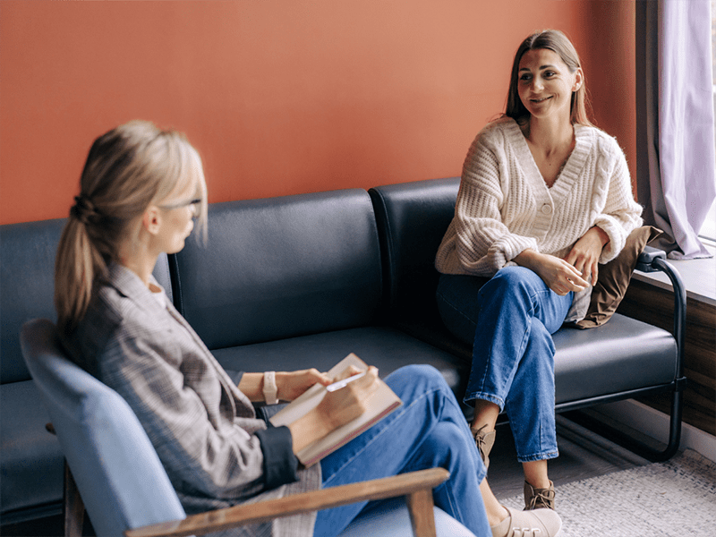 Treatment options 2 happy person with therapist